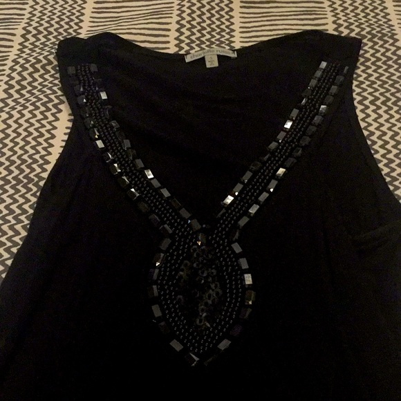 Black sleeveless shirt with sequins and jewels - Picture 3 of 3